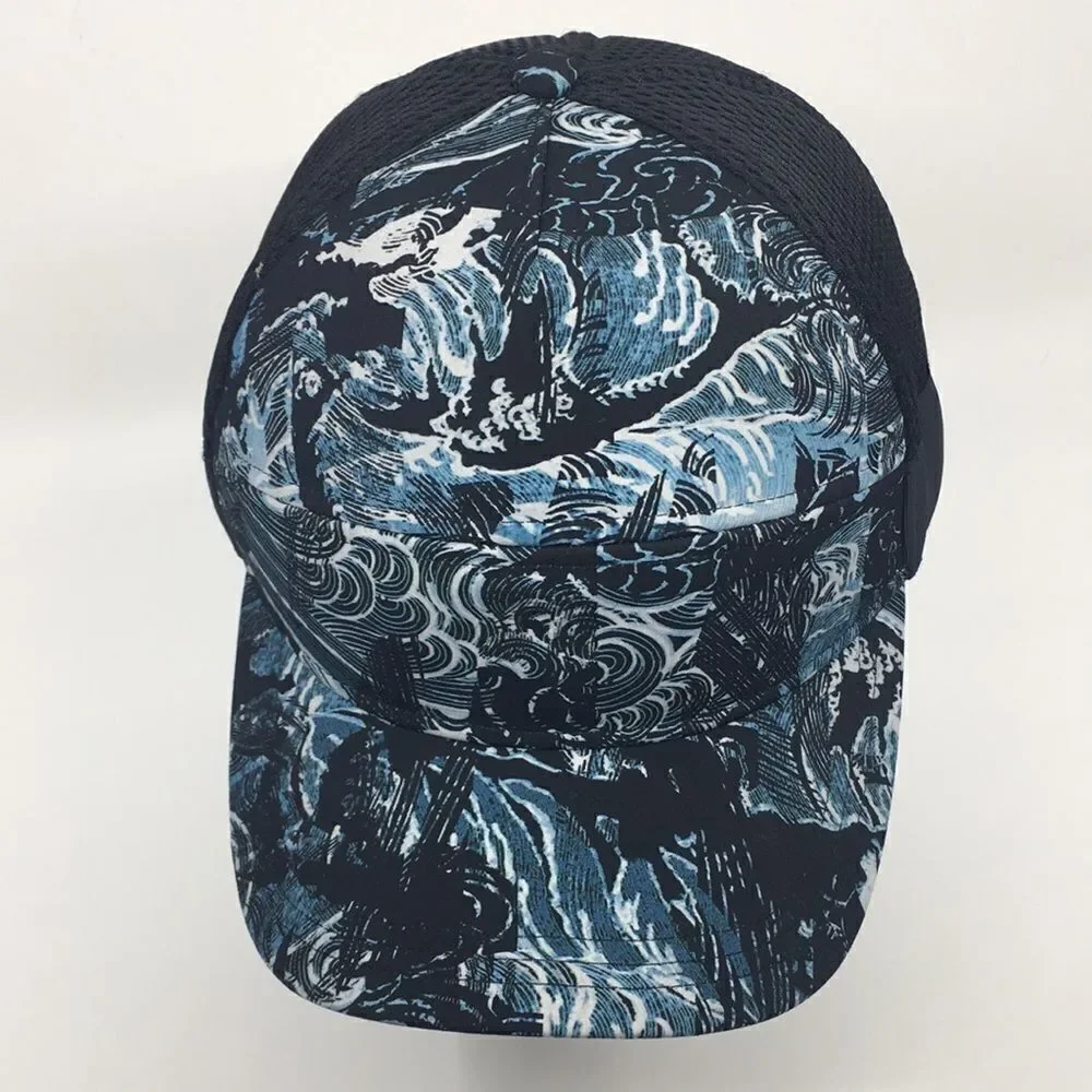 Lululemon Dash and Splash Cap II Baseball Cap with backstrap blue swirl OS